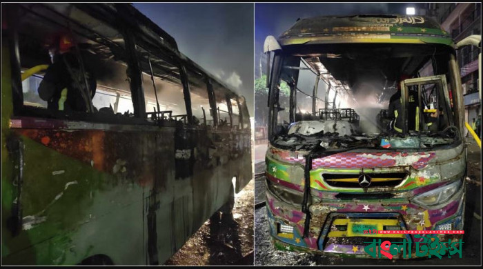 হরতালের আগের রাতে ৪ বাসে আগুন